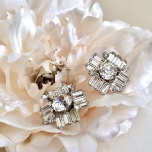 Wiesner Vintage Art Deco Crystal Clip-On Earrings